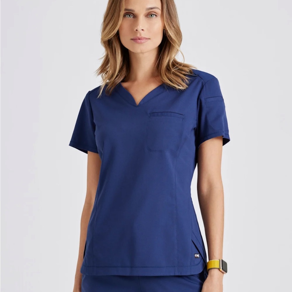 Grey's Anatomy Women's Short Sleeve Navy Top
